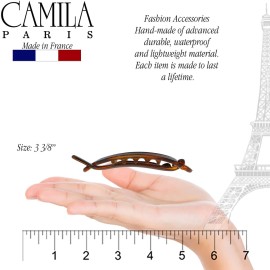 Camila Paris CP2316 French Hair Barrette Clip, Flexible Ponytail Holder No Metal Parts, Strong Hold Grip Hair Clips for Women, No Slip and Durable Styling Girls Hair Accessories, Made in France