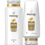 Pantene Moisturizing Shampoo 25.4 OZ and Silicon-Free Conditioner 24 OZ for Dry Hair, Daily Moisture Renewal, Bundle Pack (Packaging May Vary)