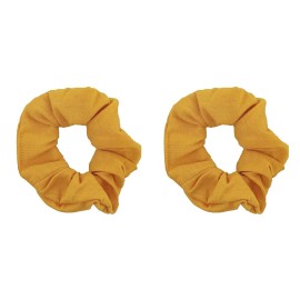 Set of 2 Solid Scrunchies (Mustard)
