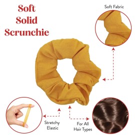 Set of 2 Solid Scrunchies (Mustard)