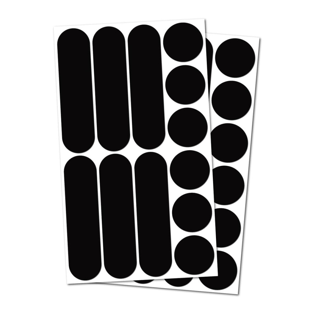 B REFLECTIVE co MULTI, (2 Pack) 12 retro reflective stickers kit, Night high visibility safety, Universal adhesive for Bike/Stroller/Buggy/Helmet/Motorbike/Scooter/Toys, Black