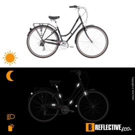 B REFLECTIVE co MULTI, (2 Pack) 12 retro reflective stickers kit, Night high visibility safety, Universal adhesive for Bike/Stroller/Buggy/Helmet/Motorbike/Scooter/Toys, Black