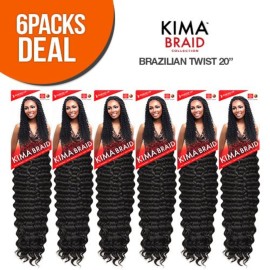 Harlem125 Synthetic Hair Braids Kima Braid Brazilian Twist 20 (6-Pack, P1B/30) Harlem125 Synthetic Hair Braids Kima Braid Brazilian Twist 20 (6-Pack, P1B/30)