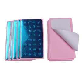 BeautyLeader 15pcs 12X6cm Nail Art Soft Stamping Protective Pink Color Stamper Rectangel Stamp Holder BeautyLeader 15pcs 12X6cm Nail Art Soft Stamping Protective Pink Color Stamper Rectangel Stamp Holder