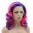 Lushy Shoulder Length 16inch Two Tone Purple Rose Red Ombre Wig Heat Friendly Heavy Density Realistic Synthetic Lace Front Wig