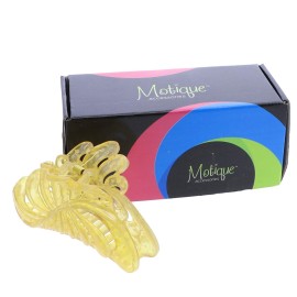 5 inch Large Jaw Clip Hair Claw with Leaf Design for Women- Speckled Tan