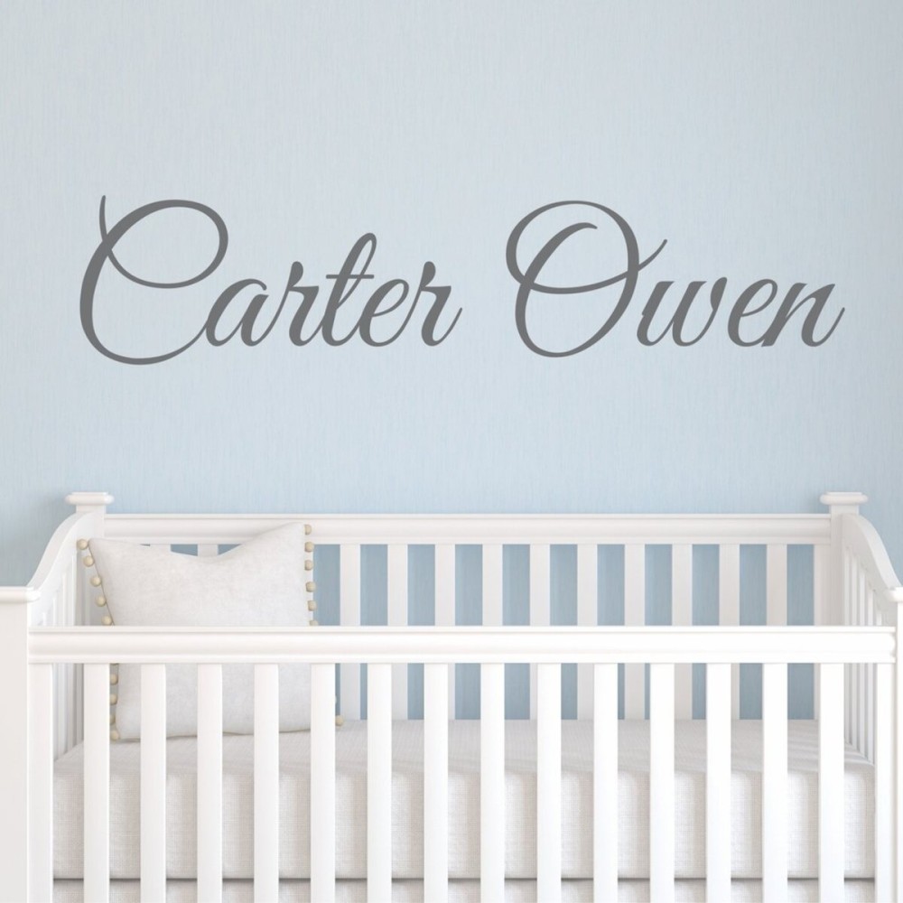 Boys Nursery Personalized Custom Name Vinyl Wall Art Decal Sticker 28 W, Boy Name Decal, Boys Name, Nursery Name, Boys Name Decor Wall Decals, Boy\'s Bedroom Decor, Plus Free 12 Hello Door Decal