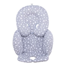 JYOKO Kids Reducer Cushion Infant Head & Baby Body Support Antiallergic 100% Cotton (Head, Body and Back Support, White Star) 3 Parts