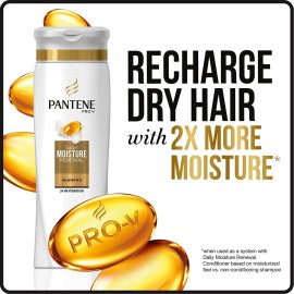 Pantene, Shampoo, Pro-V Daily Moisture Renewal for Dry Hair, 25.4 Fl Oz (Pack of 2), Twin Pack Pantene, Shampoo, Pro-V Daily Moisture Renewal for Dry Hair, 25.4 Fl Oz (Pack of 2), Twin Pack
