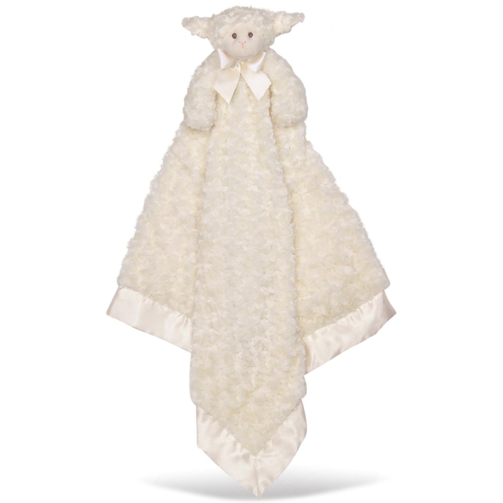 Bearington Baby Lamby Cuddle Me Sleeper, Cream Lamb Large Size Security Blanket, 28.5 x 28.5