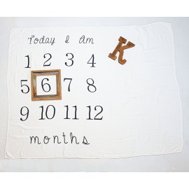 Kiddo Kind Baby Milestone Blanket - 52 x 48 - Makes Unique Photo Props for Babies - Extra Large Monthly Age Blankets Create Personalized Photography for Each Month - Perfect for Expecting Moms