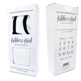 Kiddo Kind Baby Milestone Blanket - 52 x 48 - Makes Unique Photo Props for Babies - Extra Large Monthly Age Blankets Create Personalized Photography for Each Month - Perfect for Expecting Moms