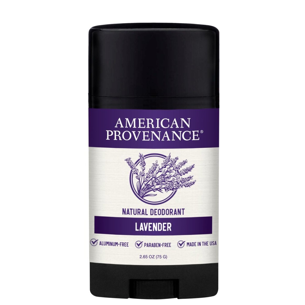 American Provenance All Natural Deodorant for Men and Women - Aluminum Free Deodorant that Lasts All Day - Made in the USA with Essential Oils & Cruelty Free - Lavender (1 Pack)