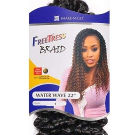 Synthetic Hair Braids FreeTress Water Wave Bulk 22 (4-Pack, 1)