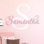 Nursery Custom Name Wall Decal Sticker, 23 W by 20 H, Girl Name Wall Decor, Personalized Bedroom Decal, Plus Free White Hello Door Decal