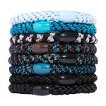 Blue Hair Ties for Thick Hair, Grab & Go Ponytail Holders, 8 Pack, Blue Tide, Thick No-Crease Bands with Strong Hold, Damage-Free Design, Cool Coastal Blend | L. Erickson