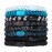 Blue Hair Ties for Thick Hair, Grab & Go Ponytail Holders, 8 Pack, Blue Tide, Thick No-Crease Bands with Strong Hold, Damage-Free Design, Cool Coastal Blend | L. Erickson
