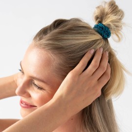 Blue Hair Ties for Thick Hair, Grab & Go Ponytail Holders, 8 Pack, Blue Tide, Thick No-Crease Bands with Strong Hold, Damage-Free Design, Cool Coastal Blend | L. Erickson