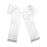 White 6 inch Cheer Bow Grosgrain Hair Bow with Rhinestone Edges