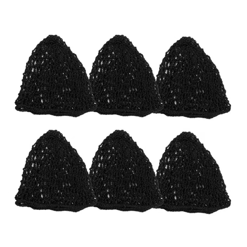 Yes!Fresh Women\'s Mesh Hair Snood Hat - 6 Pieces Soft Rayon Fashion Headbands, Crocheted Sleeping Hairnets for Long and Short Hair, Black