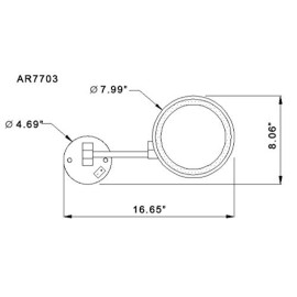 Nameeks AR7703-CR-5x Glimmer Round Wall Mounted 5x Magnification Makeup Mirror with LED, Chrome