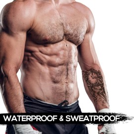 6-Sheet Cross Clock Arm Temporary Tattoos for Men Women - Mysterious Fake Tattoo Stickers for Halloween Cosplay and Party Costume