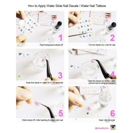 ALLYDREW 12 Sheets Blossoms Flower Water Slide Nail Art Nail Decals Water Transfer Nail Art