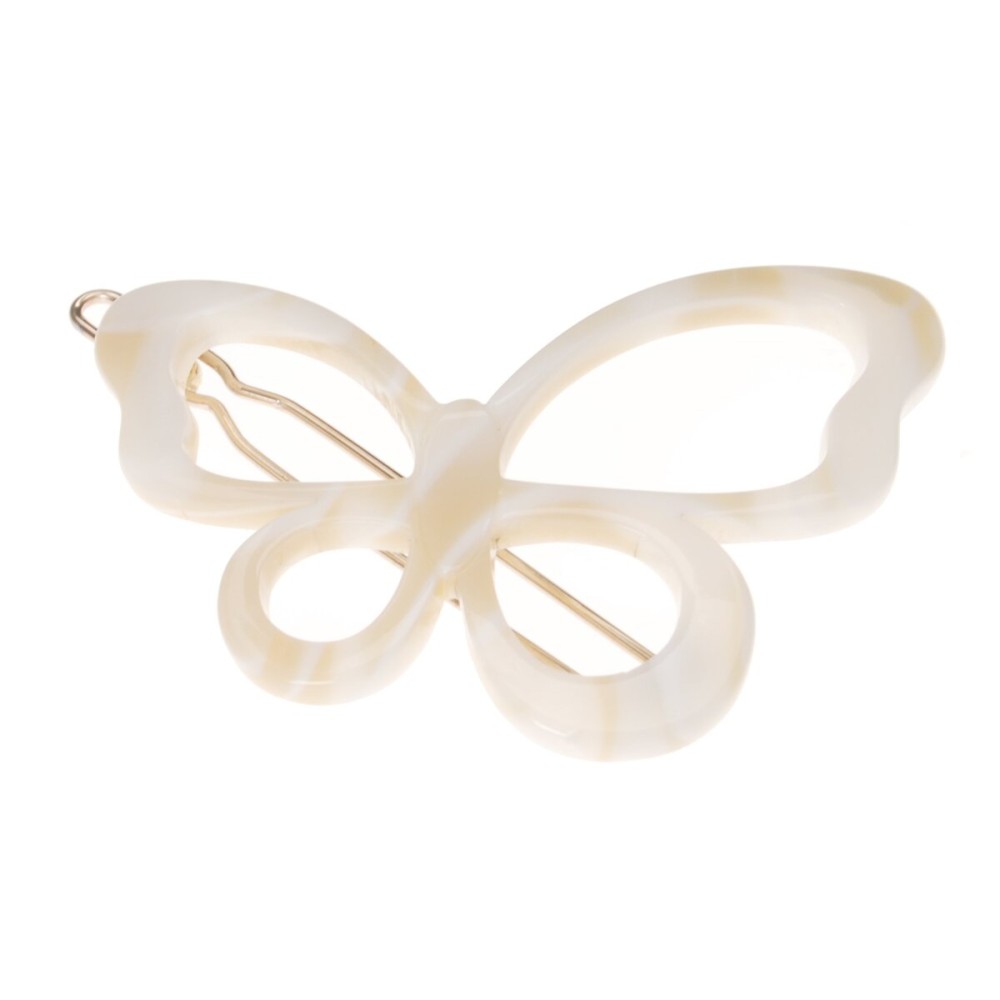 France Luxe Large Cutout Butterfly Tige Boule Barrette - Alba France Luxe Large Cutout Butterfly Tige Boule Barrette - Alba