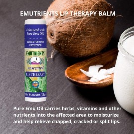 Montana Emu Ranch - Lip Therapy Lip Balm - 0.25 Ounce - Unscented - 3 Pack - Made with Pure Emu Oil Montana Emu Ranch - Lip Therapy Lip Balm - 0.25 Ounce - Unscented - 3 Pack - Made with Pure Emu Oil