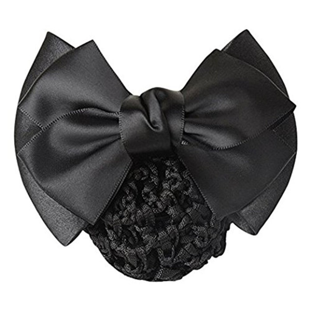 1 Piece Bowknot Hair Clip with Hairnet Snood Net Bun Cover Bow Hair Barrette Hair Clip(Black) 1 Piece Bowknot Hair Clip with Hairnet Snood Net Bun Cover Bow Hair Barrette Hair Clip(Black)