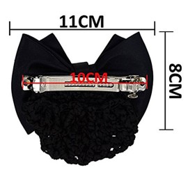 1 Piece Bowknot Hair Clip with Hairnet Snood Net Bun Cover Bow Hair Barrette Hair Clip(Black) 1 Piece Bowknot Hair Clip with Hairnet Snood Net Bun Cover Bow Hair Barrette Hair Clip(Black)