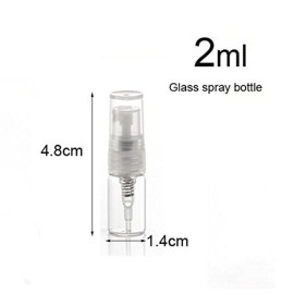 Elfenstall- 20pcs Mini Clear 2ml 5/8 Dram Fine Mist Atomizer Vial Glass Bottle Spray Refillable Perfume Empty Sample Bottle with Clean Cloth Free Pipette for Travel Party