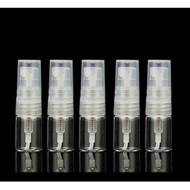 Elfenstall- 20pcs Mini Clear 2ml 5/8 Dram Fine Mist Atomizer Vial Glass Bottle Spray Refillable Perfume Empty Sample Bottle with Clean Cloth Free Pipette for Travel Party