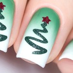 Whats Up Nails - Ribbon Tree Vinyl Stencils for Christmas Nail Art Design (1 Sheet, 20 Stencils)