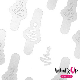 Whats Up Nails - Ribbon Tree Vinyl Stencils for Christmas Nail Art Design (1 Sheet, 20 Stencils)
