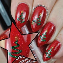 Whats Up Nails - Ribbon Tree Vinyl Stencils for Christmas Nail Art Design (1 Sheet, 20 Stencils)