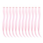 SWACC 12 Pcs Straight One Color Party Highlights Clip on in Hair Extensions Colored Hair Streak Synthetic Hairpieces (Pink)