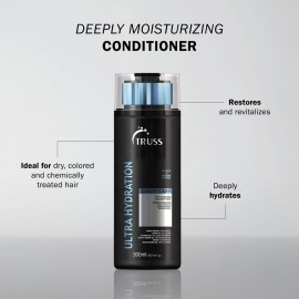 TRUSS Ultra Hydration Hair Conditioner for Women & Men - Moisturizing Treatment for Dry, Damaged Hair - Adds Shine & Body - Color-Safe for All Textures - Restores Vital Nutrients (300 ml) TRUSS Ultra Hydration Hair Conditioner for Women & Men - Moisturizing Treatment for Dry, Damaged Hair - Adds Shine & Body - Color-Safe for All Textures - Restores Vital Nutrients (300 ml)