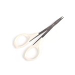 EMILYSTORES Eyebrow Scissor 4 Inch Trimming Manicure Lash Scissors for Multi-Purpose Cuticle Pedicure Beauty Grooming Kit for Nail, Eyelash, Dry Skin, Striaght Blade (White_Straight)