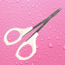 EMILYSTORES Eyebrow Scissor 4 Inch Trimming Manicure Lash Scissors for Multi-Purpose Cuticle Pedicure Beauty Grooming Kit for Nail, Eyelash, Dry Skin, Striaght Blade (White_Straight)