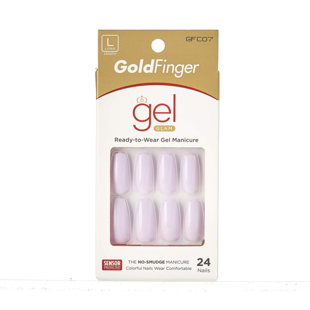 GoldFinger Press On Nails Full Cover Nails Glue On Nails Manicure Long Fake Nails with Glue GoldFinger Press On Nails Full Cover Nails Glue On Nails Manicure Long Fake Nails with Glue