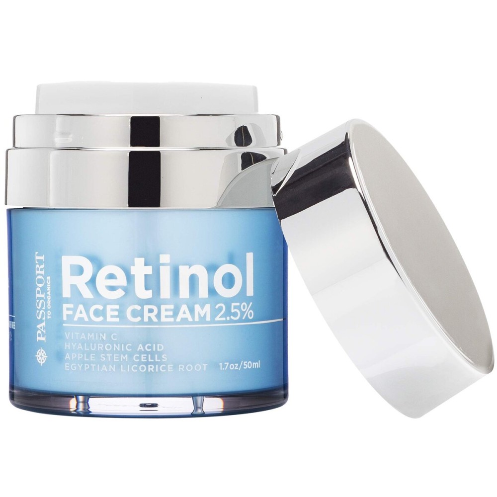 Passport to Organics Retinol 2.5% High Potency Face Cream - Anti-Aging Cream - Organic Moisturizing Cream with Vitamin C, Hyaluronic Acid & Essential Oils - Retinol Moisturizer for Dry Skin - 1.7oz Passport to Organics Retinol 2.5% High Potency Face Cream - Anti-Aging Cream - Organic Moisturizing Cream with Vitamin C, Hyaluronic Acid & Essential Oils - Retinol Moisturizer for Dry Skin - 1.7oz