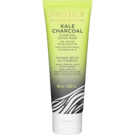 Pacifica Kale Charcoal Ultimate Detox Face Mask, Deep Pore Cleansing Clay Mask for Acne, Blackhead Removal, Blemish Control, Vegan, Purifying & Oil Control Vegan Facial Mask, 2.25 Fl Oz