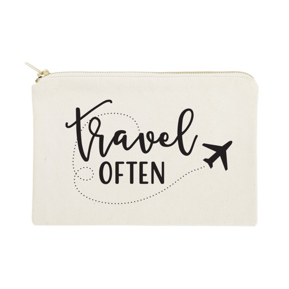 The Cotton & Canvas Co. Travel Often Cosmetic Bag and Travel Make Up Pouch The Cotton & Canvas Co. Travel Often Cosmetic Bag and Travel Make Up Pouch