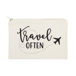 The Cotton & Canvas Co. Travel Often Cosmetic Bag and Travel Make Up Pouch