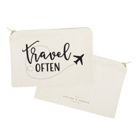 The Cotton & Canvas Co. Travel Often Cosmetic Bag and Travel Make Up Pouch The Cotton & Canvas Co. Travel Often Cosmetic Bag and Travel Make Up Pouch
