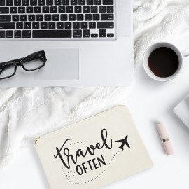 The Cotton & Canvas Co. Travel Often Cosmetic Bag and Travel Make Up Pouch The Cotton & Canvas Co. Travel Often Cosmetic Bag and Travel Make Up Pouch