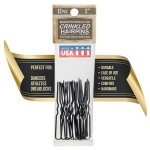 Crinkled Stainless Steel Heavy Duty Snagless Hairpins Pack of 12 Handmade Hair Pin (2 Inch)