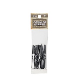 Crinkled Stainless Steel Heavy Duty Snagless Hairpins Pack of 12 Handmade Hair Pin (2 Inch)