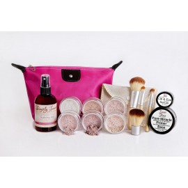 TIMELESS LOOK KIT (FAIR 1) Full Size Mineral Makeup Set Matte Foundation Bare Face Sheer Powder Cover